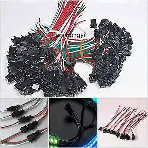 WS2812B WS2811 WS2812 Female Male 3-Pin Connectors plug LED Pixels Strip 15CM - Picture 1 of 4