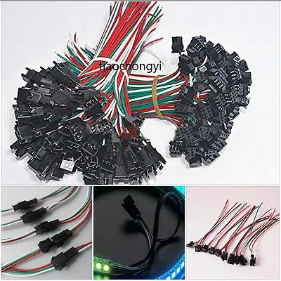 WS2812B WS2811 WS2812 Female Male 3-Pin Connectors plug LED Pixels Strip 15CM - Image 1 of 4