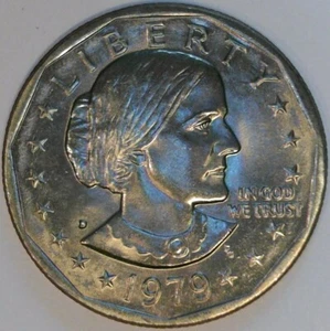 1979 D Susan B Anthony Dollars: Narrow Rim - Clad Uncirculated MS - Ungraded - Bild 1 von 2