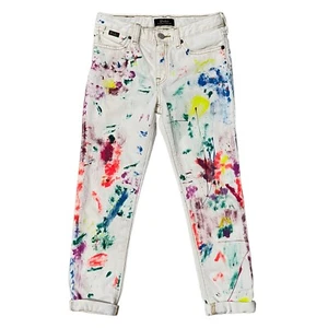 Ralph Lauren Polo Astor Jeans 6 Slim Boyfriend White Paint - Picture 1 of 9