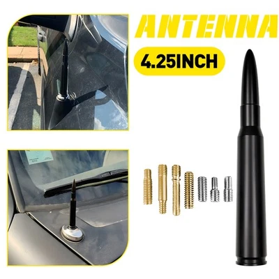 Antena de alimentación negra de aluminio de 4,25 pulgadas para Ford F-150 2009 2010-2024 Nam/FM T Foto 1 de 4