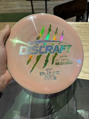 Discraft ESP Buzzz First Run Paul McBeth 4X Claw, 177g+ Pink Burst Bag Kept - Image 1 of 4