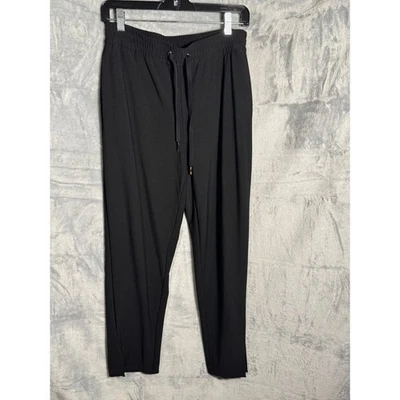 Calça cropped Joie preta com cordão cintura perna larga feminina M M - Imagem 1 de 4