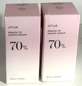 LOT OF 2 ANUA Peach 70% Niacin Serum 30ml Brightening Korean Skincare EXP. 05/27 - Picture 1 of 4