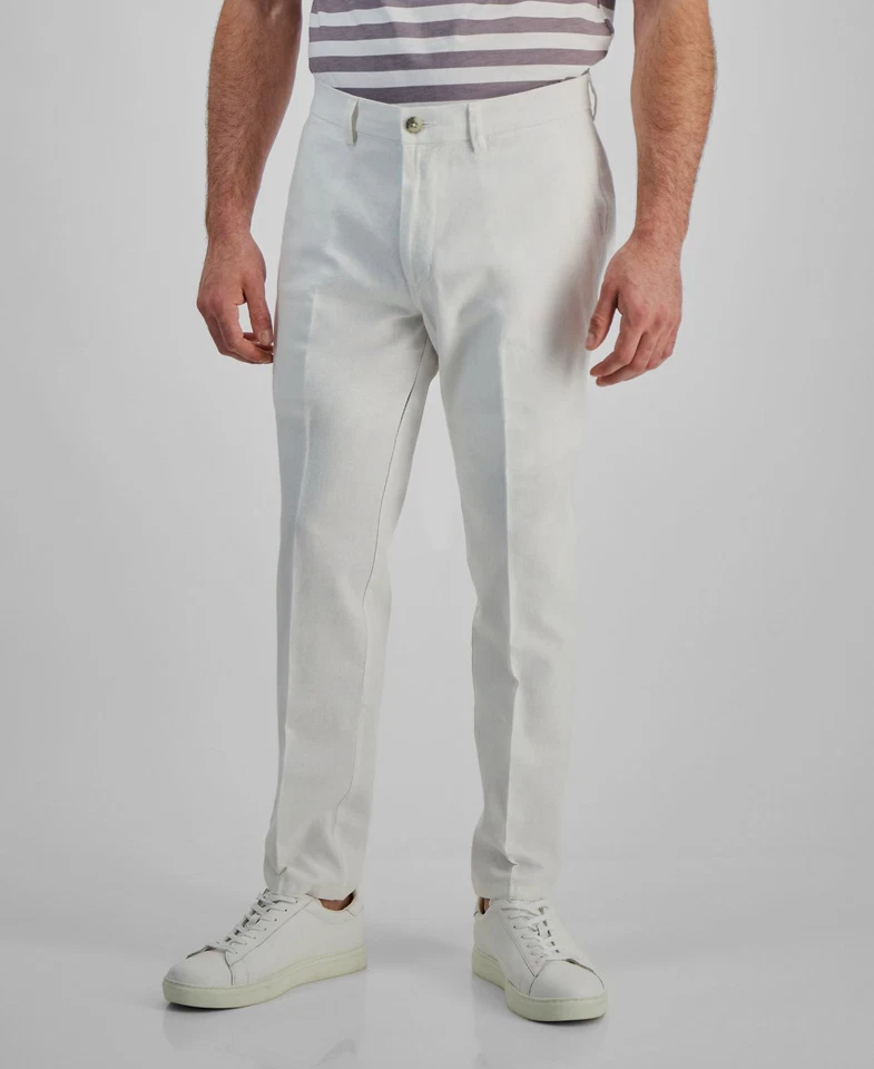 Pantalones de vestir Kenneth Cole Reaction blancos ajustados de lino para hombre talla 40W 32L Foto 1 de 1