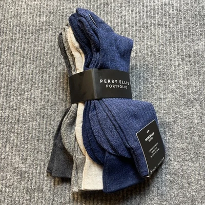 Paquete de 5 calcetines acolchados Perry Ellis Portfolio mezcla micropolios zapatos para hombre talla 7-12 Foto 1 de 4