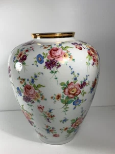 Vintage Jaeger & Co. Country Floral Porcealin Ginger Jar Vase Germany 10.5" - Picture 1 of 11