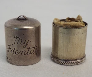 Vintage Truart STERLING SILVER My Identity Capsule Pendant Charm 5.9g Paper Note - Picture 1 of 15