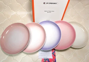 Le Creuset Sphere Pink Collection Plate 8.6in/22cm Set of 5 Stoneware NIB - Picture 1 of 10