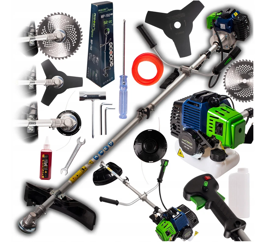 MIDORI Rasentrimmer Benzin Motorsense Freischneider 7,2 PS Trimmer Set Zubehör