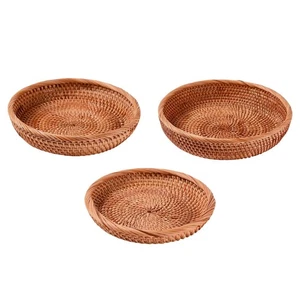 Woven Basket Wicker Tray Storage Basket Wicker Organizer Basket, Snack Organizer - Picture 1 of 22