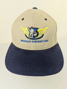 Vtg Michelin Aircraft Tires Hat Strap Back Cap Tires Racing Adjustable Pilot Hat - Picture 1 of 6