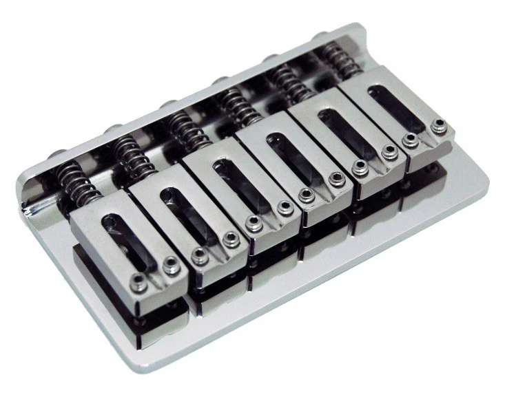 Hipshot 41200M Modern Spacing 6-String Hardtail Bridge - Stainless Steel Chrome - Image 1 of 1