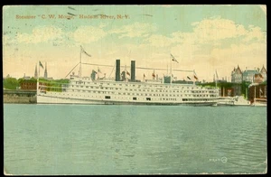STEAMER C.W. MORSE, HUDSON, RIVER, NY POSTCARD - Picture 1 of 1