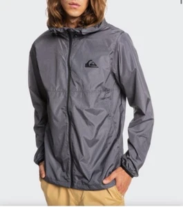 New Men’s Quiksilver Zip-up Hooded Everyday Windbreaker Dryflight Jacket  Medium - Picture 1 of 11