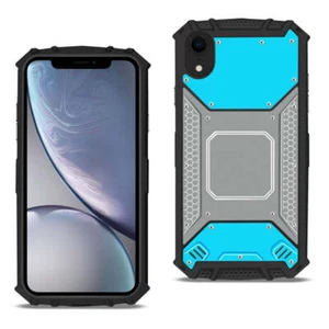 Reiko Apple iPhone XR Metallic Front Cover Case in Blue & Gray | MaxStrata - Picture 1 of 4