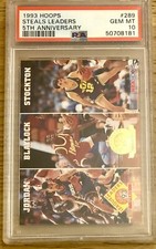 Michael Jordan 1993 Hoops Steals Leaders 5th Anniversary PSA 10