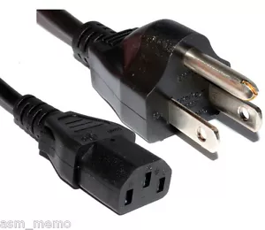 6ft AC Power Cord Cable 3 Prong US Plug for TV PRINTER PC DESKTOP HP Dell CISCO - Picture 1 of 1