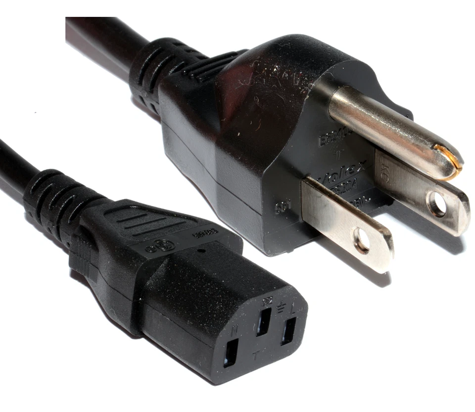 6ft AC Power Cord Cable 3 Prong US Plug for TV PRINTER PC DESKTOP HP Dell CISCO - Image 1 of 1