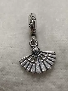 GENUINE Pandora Fan Dangle Charm Retired - Picture 1 of 3