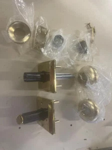 Baldwin  Reserve Entry Lockset x Round with Square Rose, Brass Finish (No Key) - Picture 1 of 3