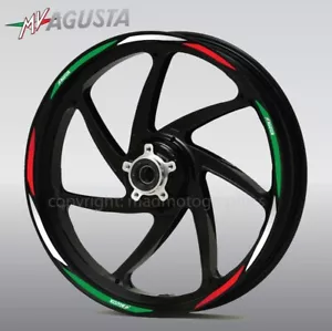 Adesivi decalcomanie ruota moto Agusta F3 strisce cerchio F4 800 675 Rivale Brutale - Foto 1 di 2