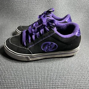 Heelys Wave Roller Skate Shoes Youth Size 4 Womens Size 5 Black Purple Lace Up - Picture 1 of 10