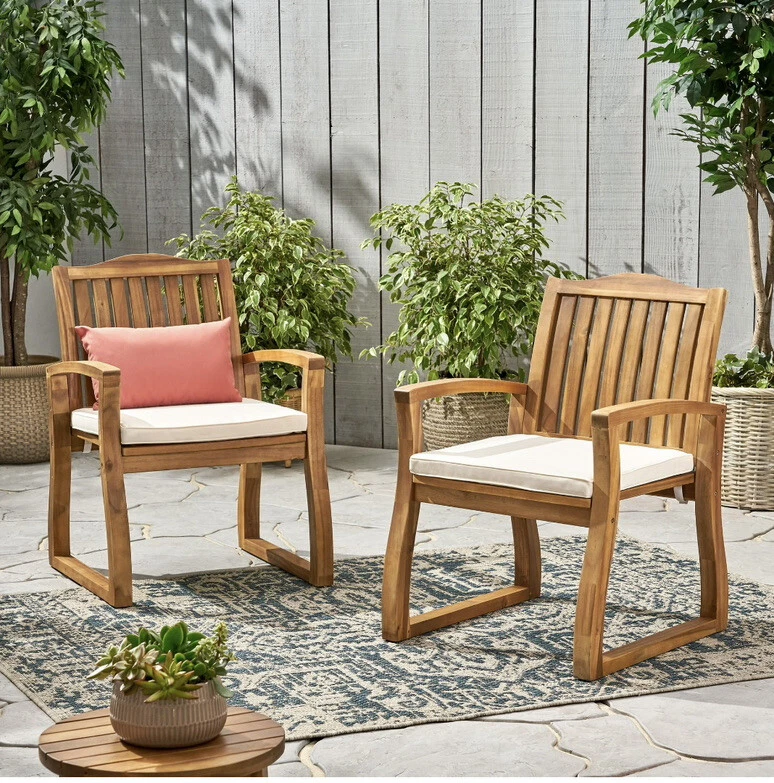 Pearl Outdoor acacia wood outdoor furniture Set Of 2 - Image 1 of 3