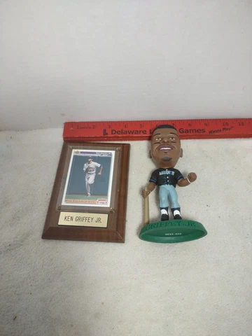 Seattle Mariners Ken Griffey Jr Baseball Card Plaque And Figure Lot Cover