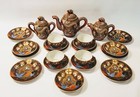 Japan Satsuma Geisha Dragonware Moriage 22 Pc Tea Set Pot Creamer Sugar Plates