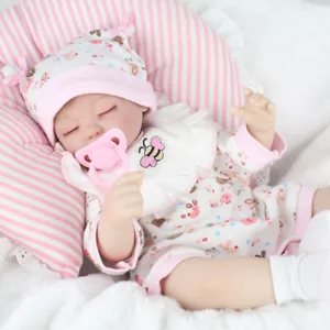 Handmade Reborn Baby Dolls Vinyl Silicone Realistic Newborn Sleeping Girl Doll - Picture 1 of 7
