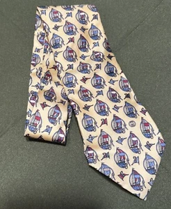 Vintage Gucci Silk Mens Neck Tie Off white Sailboat Nautical Knots 55” x 3 1/4” - Picture 1 of 5