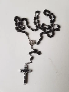 Ancien chapelet religieux perles type grains de café - religion pélerin chrétien - Picture 1 of 12
