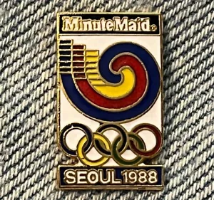 Pin Olímpico de Seúl 1988 ~ Logotipo de los Juegos ~ Patrocinador Minute Maid ~ Cloisonné de HoHo Nueva York - Imagen 1 de 2