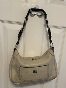 Authentic COACH Chelsea Beige Pebbled Leather Hobo Bag - Turnlock, Soulder Purse - Picture 1 of 6