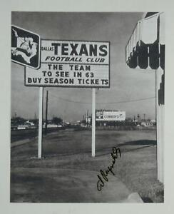 Al Reynolds Signed 8x10 Photo Dallas Texans Kansas City Chiefs Autographed