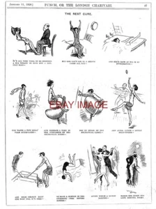 1928 Punch Print 'The Rest Cure' Vintage Art Deco Cartoon by Lewis Baumer 736/20 - Picture 1 of 1