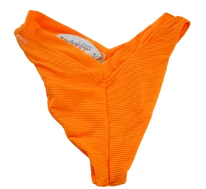 Bikini donna Bingo Surf taglia small nuoto fondo gamba alta V costine arancione nuovo con etichette - Foto 1 di 10