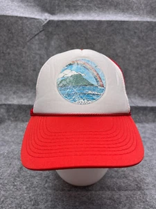 Cappello Berretto Mountain Rainbow #Marrone Snap Back Adulto Rosso Poli Nylon Camionista - Foto 1 di 12