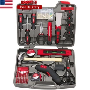 144 Piece Household Tool Kit DIY Tools Cordless Screwdriver Organizer Set Repair - Picture 1 of 4