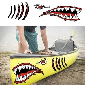 Pack De 2 Vinyle Requin Dents Bouche De Décalques Pour La Pêche En Bateau - Photo 1/9