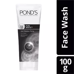 Pond's Pure White Anti Pollution Face Wash With Activated Charcoal pack, 100 gm - Picture 1 of 2