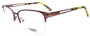 Monturas de gafas Timex L069 para hombre media montura GRANDES 58-17-150 marrón - Imagen 1 de 3