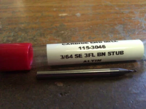 .0469 ZOLL 3/64 ZOLL 3-FLÖTE EINENDIGER STUMMELLÄNGE AlTiN HARTMETALL KUGELSCHAFTFRÄSER - Bild 1 von 1