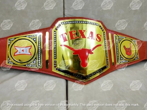 Texas Longhorns National Championship Belt Adult Size 2mm Brass Cover