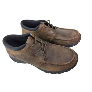 Scarpe Lands' End uomo pelle marrone abbigliamento da lavoro Gorpcore resistenti stringate taglia 10 - Foto 1 di 10