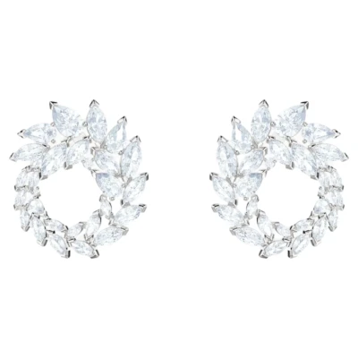 Swarovski Louison 5450934 Rhodium Plated Czech Crystal Hoop Earrings MSRP $169 - Image 1 of 3