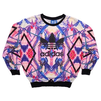 Adidas Originales Mujer Florera Crew Sudadera Trifolio Pájaros Exóticos Talla Mediana Foto 1 de 4