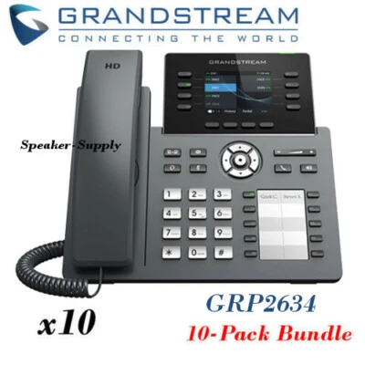 10 Grandstream GRP2634 8-Line 4 SIP Office IP Phone PoE Bluetooth Gigabit Lot - Image 1 of 4