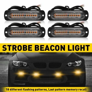 Car 36W 12-LED Lamps Strobe Surface Mount Flashing Bar Lights For Truck Pickup - Picture 1 of 11